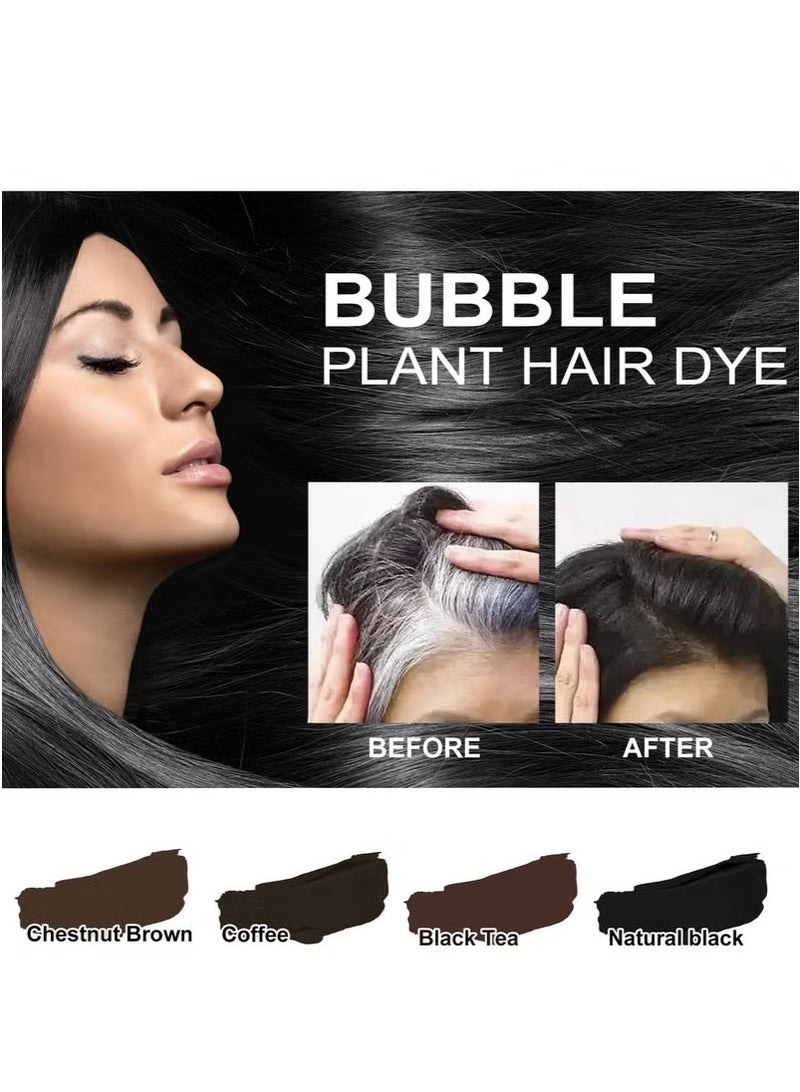EELHOE Bubble Plant Hair Dye,Natural Plant Hair Dye, Huang Yi Bubble Plant Hair Dye, Pure Plant Extract for Grey Hair Color Bubble Dye Shampoo, Instant Natural Hair Dye Shampoo, Plant Fruit Hair Dye Cream 30ml 10packs/Box - Image 4